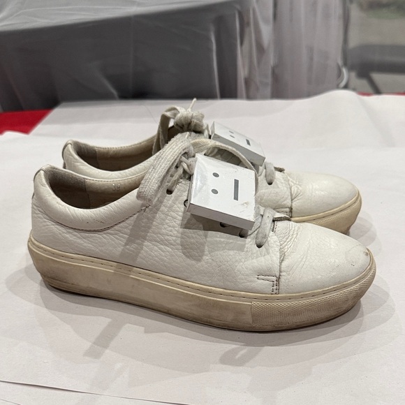 Acne Studios Shoes - Acne Off-White Leather Sneakers